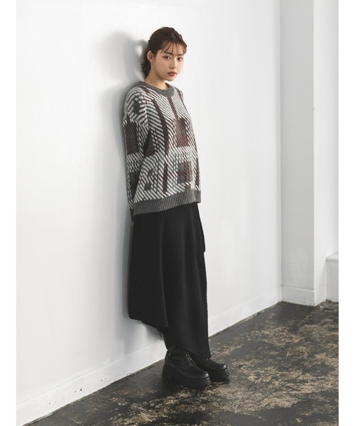 fifth calin(フィフスカラン)の「裾デザインニットスカート(スカート・レディース・ブラウン/アイボリー/ブラック・MEDIUM)」の15枚目の写真