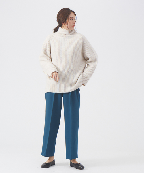 abahouse mavie（アバハウスマヴィ）の「【感嘆パンツ】セミワイドパンツ（その他パンツ・レディース・オフホワイト/グリーン/ブラック/ストライプ/チェック/セージグリーン・38/40/36）」の12枚目の写真