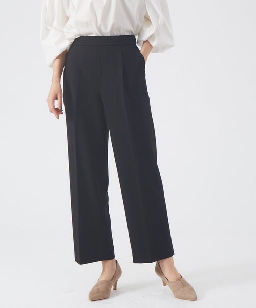 abahouse mavie（アバハウスマヴィ）の「【感嘆パンツ】セミワイドパンツ（その他パンツ・レディース・オフホワイト/グリーン/ブラック/ストライプ/チェック/セージグリーン・38/40/36）」の14枚目の写真