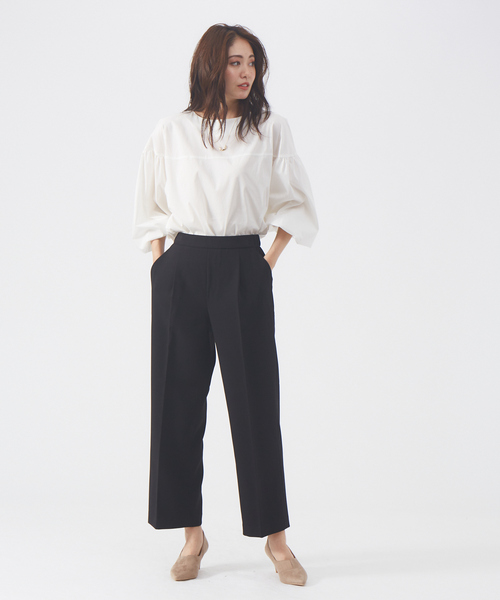 abahouse mavie（アバハウスマヴィ）の「【感嘆パンツ】セミワイドパンツ（その他パンツ・レディース・オフホワイト/グリーン/ブラック/ストライプ/チェック/セージグリーン・38/40/36）」の15枚目の写真