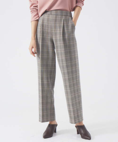 abahouse mavie（アバハウスマヴィ）の「【感嘆パンツ】セミワイドパンツ（その他パンツ・レディース・オフホワイト/グリーン/ブラック/ストライプ/チェック/セージグリーン・38/40/36）」の17枚目の写真