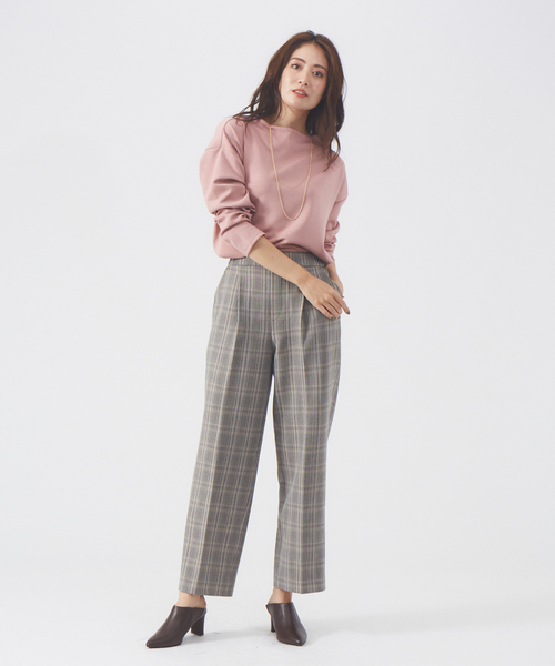 abahouse mavie（アバハウスマヴィ）の「【感嘆パンツ】セミワイドパンツ（その他パンツ・レディース・オフホワイト/グリーン/ブラック/ストライプ/チェック/セージグリーン・38/40/36）」の18枚目の写真