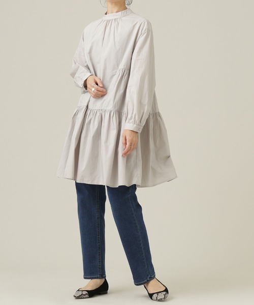 NANO universe（ナノユニバース）の「シリコンタッチブロードティアードブラウス（シャツ/ブラウス・レディース・ライトグレー/ブルー・FREE）」の12枚目の写真