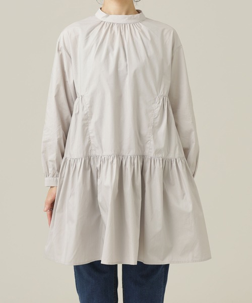 NANO universe（ナノユニバース）の「シリコンタッチブロードティアードブラウス（シャツ/ブラウス・レディース・ライトグレー/ブルー・FREE）」の11枚目の写真