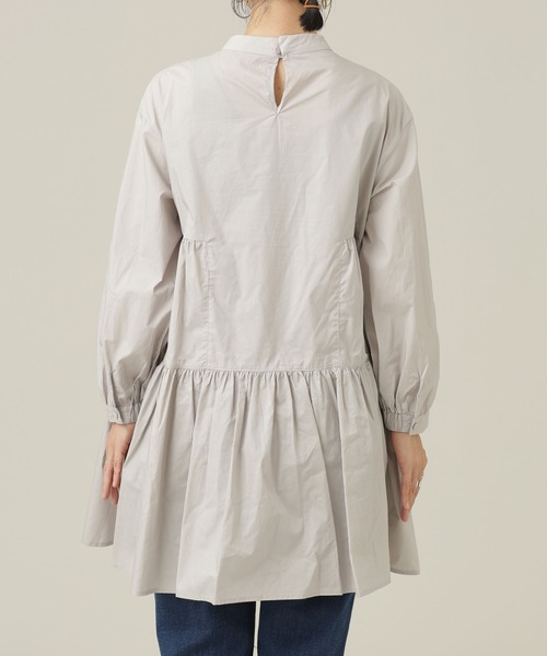 NANO universe（ナノユニバース）の「シリコンタッチブロードティアードブラウス（シャツ/ブラウス・レディース・ライトグレー/ブルー・FREE）」の9枚目の写真