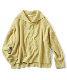 ＩＥＤＩＴ　ふんわりとしたアルパカタッチのセーラーカラーケーブルニット