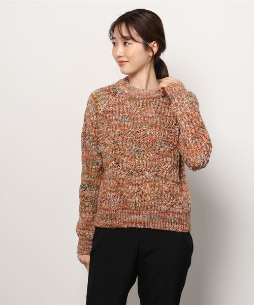MAISON SCOTCH（メゾンスコッチ）の「メランジ クルーネックニット 【164851】（ニット/セーター・レディース・ブラウン/オフホワイト・SMALL/X-SMALL）」の2枚目の写真
