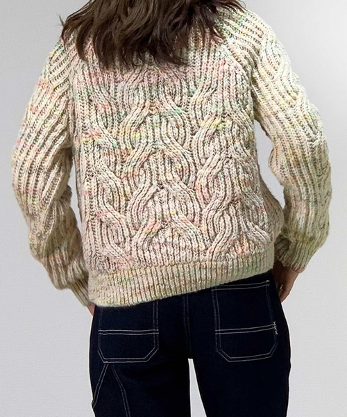 MAISON SCOTCH（メゾンスコッチ）の「メランジ クルーネックニット 【164851】（ニット/セーター・レディース・ブラウン/オフホワイト・SMALL/X-SMALL）」の6枚目の写真