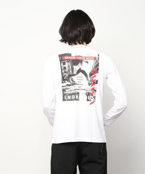 Mac-House(マックハウス)の「T-GRAPHICS ストリートプリントロングスリーブTシャツ(Tシャツ/カットソー・メンズ・ブルー/ホワイト/グレー/カーキ/ブラック・L/S/M/XL)」の7枚目の写真