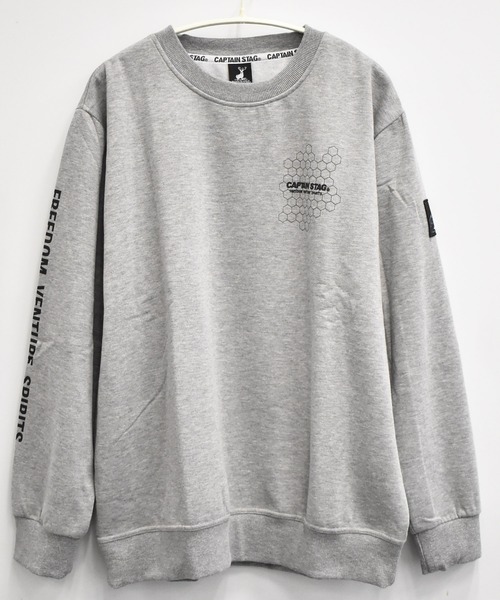 SPENDY'S Store（スペンディーズストア）の「＜CAPTAINSTAG/キャプテンスタッグ＞裏起毛袖プリントトレーナー（スウェット・メンズ・ブラック/グレー・LL/M/L）」の13枚目の写真