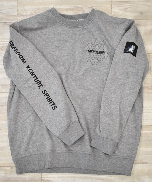 SPENDY'S Store（スペンディーズストア）の「＜CAPTAINSTAG/キャプテンスタッグ＞裏起毛袖プリントトレーナー（スウェット・メンズ・ブラック/グレー・LL/M/L）」の14枚目の写真