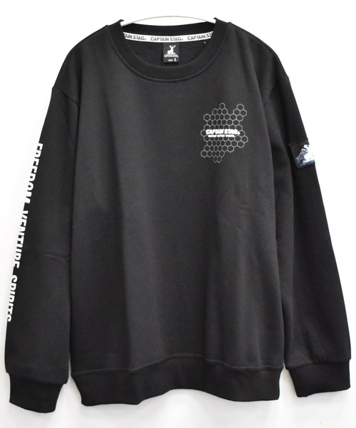 SPENDY'S Store（スペンディーズストア）の「＜CAPTAINSTAG/キャプテンスタッグ＞裏起毛袖プリントトレーナー（スウェット・メンズ・ブラック/グレー・LL/M/L）」の12枚目の写真