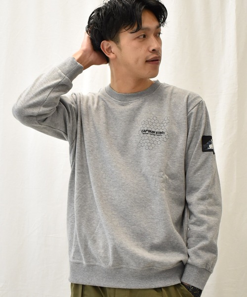 SPENDY'S Store（スペンディーズストア）の「＜CAPTAINSTAG/キャプテンスタッグ＞裏起毛袖プリントトレーナー（スウェット・メンズ・ブラック/グレー・LL/M/L）」の8枚目の写真
