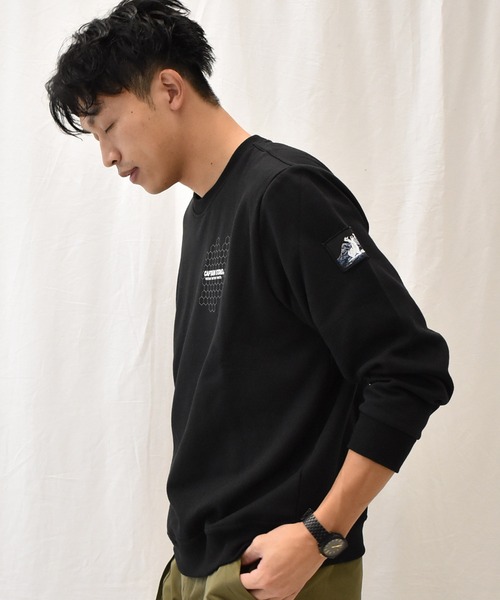 SPENDY'S Store（スペンディーズストア）の「＜CAPTAINSTAG/キャプテンスタッグ＞裏起毛袖プリントトレーナー（スウェット・メンズ・ブラック/グレー・LL/M/L）」の5枚目の写真