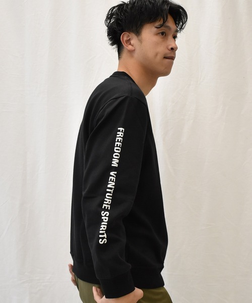 SPENDY'S Store（スペンディーズストア）の「＜CAPTAINSTAG/キャプテンスタッグ＞裏起毛袖プリントトレーナー（スウェット・メンズ・ブラック/グレー・LL/M/L）」の6枚目の写真