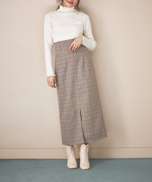 OLIVE des OLIVE（オリーブデオリーブ）の「チョコレートタイトスカート（スカート・レディース・ベージュ/ブラウン/ライトブラウン・SMALL/MEDIUM）」の7枚目の写真