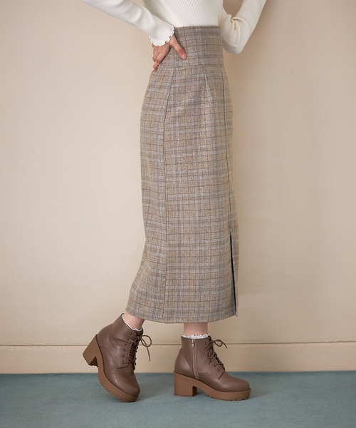 OLIVE des OLIVE（オリーブデオリーブ）の「チョコレートタイトスカート（スカート・レディース・ベージュ/ブラウン/ライトブラウン・SMALL/MEDIUM）」の5枚目の写真