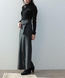 Three Four Time | フロント巻きニットワイドパンツ(その他パンツ)