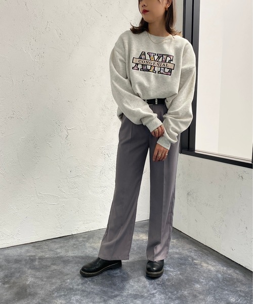 apres jour mignon（アプレジュールミニョン）の「花刺繍ロゴスウェット【ZOZOTOWN限定アイテム】（スウェット・レディース・ブラック/ダークグリーン/パープル/ナチュラル・X-LARGE/フリー）」の16枚目の写真