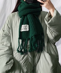 【6色展開】レタリングタグローゲージニットカラーマフラー