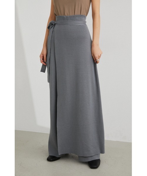 STYLEMIXER（スタイルミキサー）の「ラップレイヤードニットパンツ（その他パンツ・レディース・ブラック/グレー・SMALL/MEDIUM）」の4枚目の写真