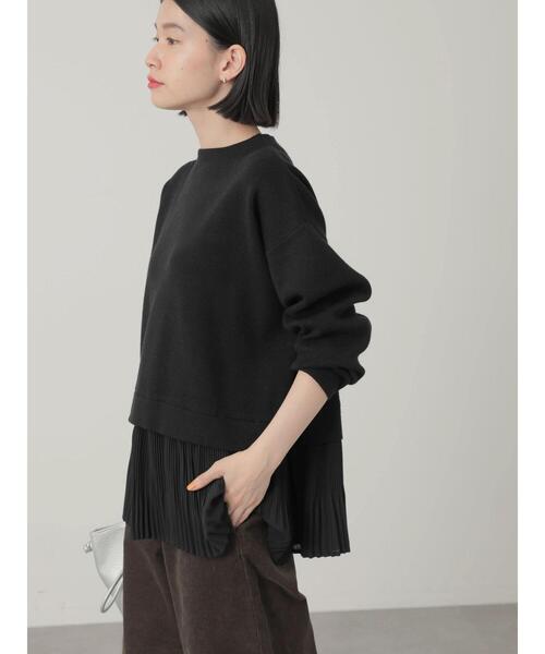 AMERICAN HOLIC（アメリカンホリック）の「裾プリーツニットプルオーバー（ニット/セーター・レディース・ブラック/モカ・M/L）」の15枚目の写真