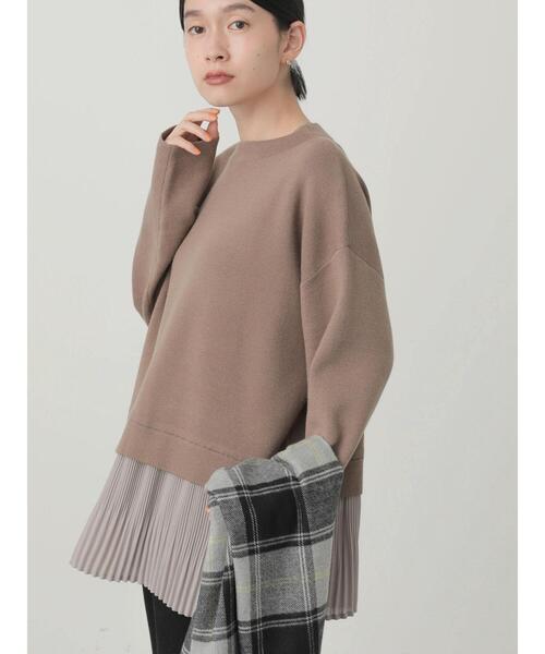 AMERICAN HOLIC（アメリカンホリック）の「裾プリーツニットプルオーバー（ニット/セーター・レディース・ブラック/モカ・M/L）」の21枚目の写真