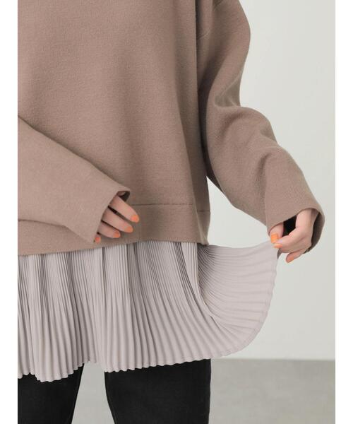 AMERICAN HOLIC（アメリカンホリック）の「裾プリーツニットプルオーバー（ニット/セーター・レディース・ブラック/モカ・M/L）」の13枚目の写真