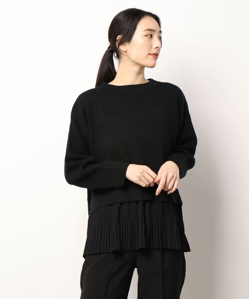 AMERICAN HOLIC（アメリカンホリック）の「裾プリーツニットプルオーバー（ニット/セーター・レディース・ブラック/モカ・M/L）」の11枚目の写真