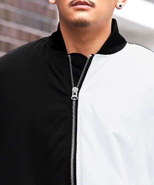 LUXSTYLE(ラグスタイル)の「BIG中綿MA-1ジャケット(MA-1・メンズ・カーキ/マルチ/ホワイト・L/M)」の16枚目の写真