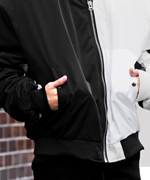 LUXSTYLE(ラグスタイル)の「BIG中綿MA-1ジャケット(MA-1・メンズ・カーキ/マルチ/ホワイト・L/M)」の18枚目の写真