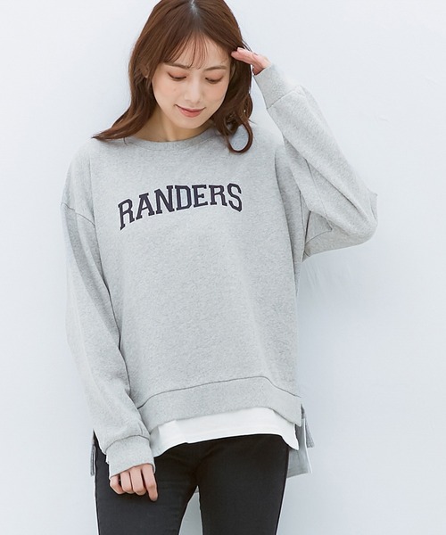 Honeys(ハニーズ)の「裾レイヤード風トップス(スウェット・レディース・イエロー/ベージュ/杢グレー/ミント/スミクロ・LL/L/M/S)」の3枚目の写真