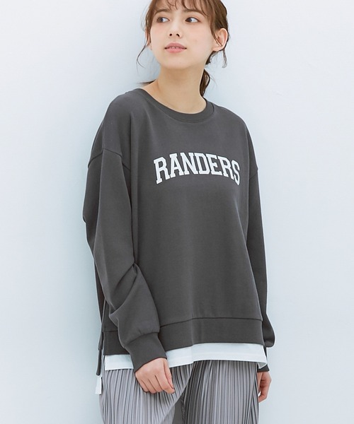 Honeys(ハニーズ)の「裾レイヤード風トップス(スウェット・レディース・イエロー/ベージュ/杢グレー/ミント/スミクロ・LL/L/M/S)」の2枚目の写真