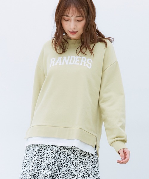 Honeys(ハニーズ)の「裾レイヤード風トップス(スウェット・レディース・イエロー/ベージュ/杢グレー/ミント/スミクロ・LL/L/M/S)」の5枚目の写真