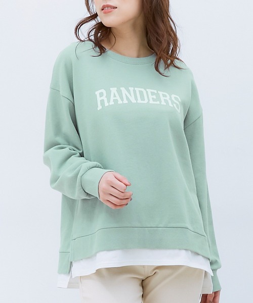 Honeys(ハニーズ)の「裾レイヤード風トップス(スウェット・レディース・イエロー/ベージュ/杢グレー/ミント/スミクロ・LL/L/M/S)」の4枚目の写真