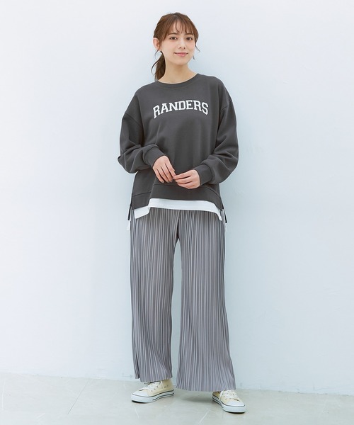 Honeys(ハニーズ)の「裾レイヤード風トップス(スウェット・レディース・イエロー/ベージュ/杢グレー/ミント/スミクロ・LL/L/M/S)」の9枚目の写真