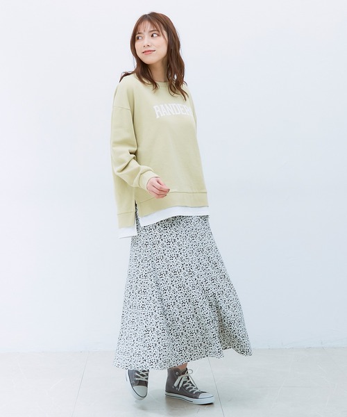 Honeys(ハニーズ)の「裾レイヤード風トップス(スウェット・レディース・イエロー/ベージュ/杢グレー/ミント/スミクロ・LL/L/M/S)」の19枚目の写真