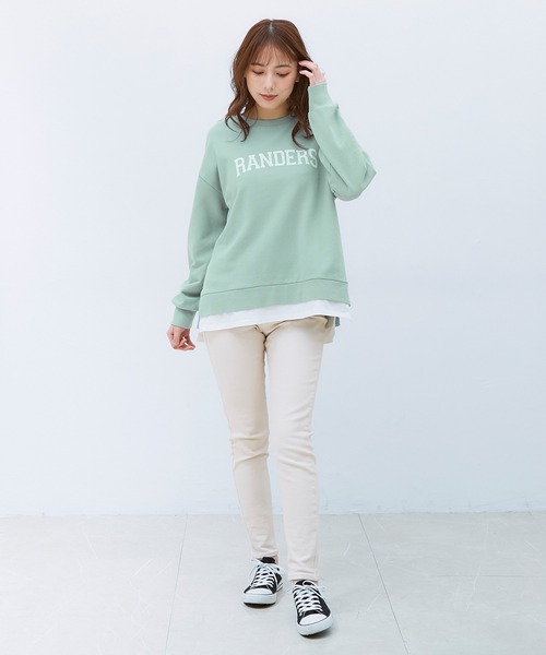 Honeys(ハニーズ)の「裾レイヤード風トップス(スウェット・レディース・イエロー/ベージュ/杢グレー/ミント/スミクロ・LL/L/M/S)」の22枚目の写真