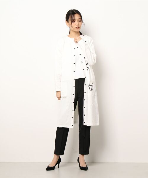 To b. by agnes b.(トゥービーバイアニエスベー)の「WR07 CARDIGAN メッセージロングカーディガン(カーディガン/ボレロ・レディース・ホワイト・40/38)」の8枚目の写真