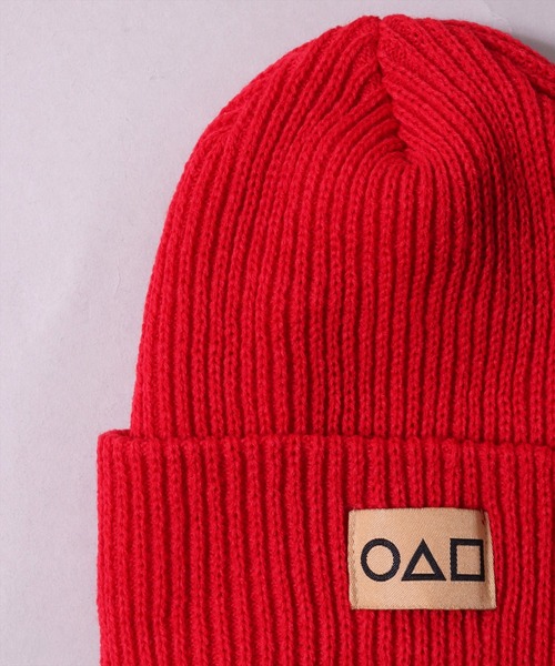BAYBLO（ベイブロ）の「(CR)【〇△□】ユニセックス リブ 編み ニットキャップ（ニットキャップ/ビーニー・レディース・ブラック/レッド/アイボリー・FREE）」の10枚目の写真