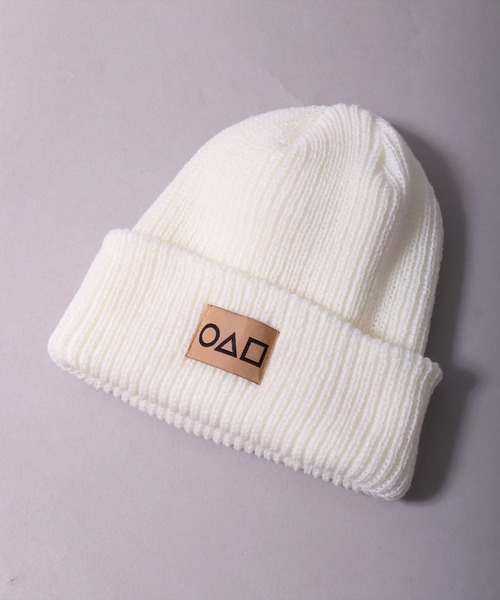BAYBLO（ベイブロ）の「(CR)【〇△□】ユニセックス リブ 編み ニットキャップ（ニットキャップ/ビーニー・レディース・ブラック/レッド/アイボリー・FREE）」の11枚目の写真