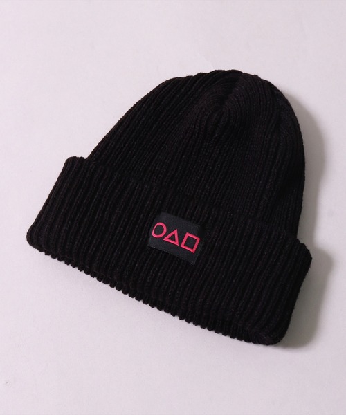 BAYBLO（ベイブロ）の「(CR)【〇△□】ユニセックス リブ 編み ニットキャップ（ニットキャップ/ビーニー・レディース・ブラック/レッド/アイボリー・FREE）」の12枚目の写真