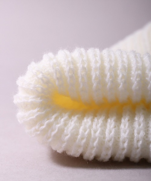 BAYBLO（ベイブロ）の「(CR)【〇△□】ユニセックス リブ 編み ニットキャップ（ニットキャップ/ビーニー・レディース・ブラック/レッド/アイボリー・FREE）」の4枚目の写真