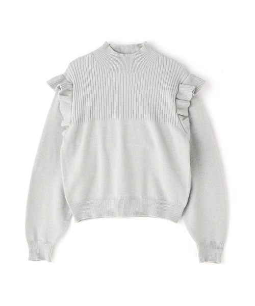 N.（N. Natural Beauty Basic）（エヌエヌナチュラルビューティーベーシック）の「◆ドロップフリルショルダーニット（ニット/セーター・レディース・ライトグレー/オフホワイト/ライトグリーン・MEDIUM）」の17枚目の写真