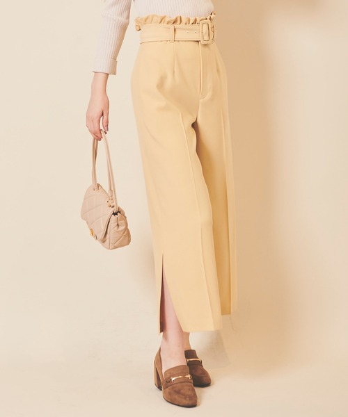 31 Sons de mode（トランテアン　ソン　ドゥ　モード）の「肩リボンサス付きパンツ（その他パンツ・レディース・イエロー/ブラック/ラベンダー・36/38）」の3枚目の写真