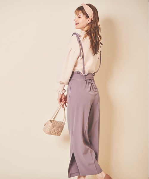 31 Sons de mode（トランテアン　ソン　ドゥ　モード）の「肩リボンサス付きパンツ（その他パンツ・レディース・イエロー/ブラック/ラベンダー・36/38）」の11枚目の写真