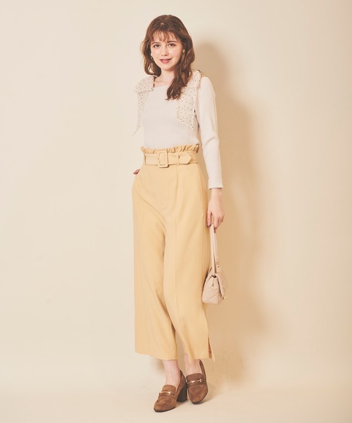 31 Sons de mode（トランテアン　ソン　ドゥ　モード）の「肩リボンサス付きパンツ（その他パンツ・レディース・イエロー/ブラック/ラベンダー・36/38）」の13枚目の写真