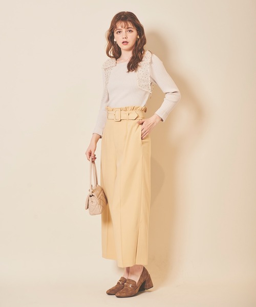 31 Sons de mode（トランテアン　ソン　ドゥ　モード）の「肩リボンサス付きパンツ（その他パンツ・レディース・イエロー/ブラック/ラベンダー・36/38）」の14枚目の写真