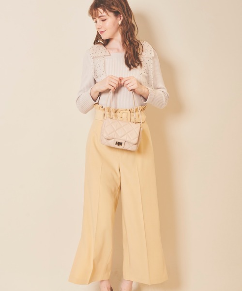 31 Sons de mode（トランテアン　ソン　ドゥ　モード）の「肩リボンサス付きパンツ（その他パンツ・レディース・イエロー/ブラック/ラベンダー・36/38）」の15枚目の写真