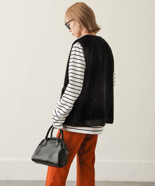 Chillfar(チルファー)の「ファーベスト(ベスト・レディース・ブラック/ベージュ/ブラウン・FREE)」の9枚目の写真